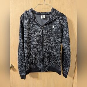 Under Armour spell out graphic full zip hoodie size S